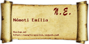 Németi Emília névjegykártya